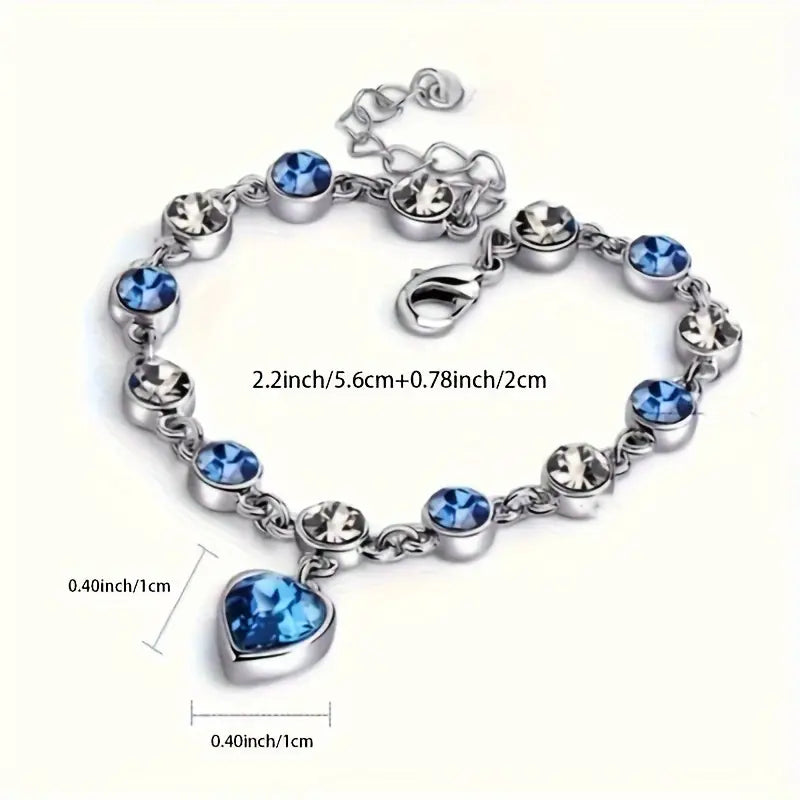 BettyRae - Ocean Heart Glow Bracelet White Gold