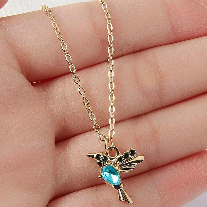 Hummingbird Necklace made of Enamel & Zirconia