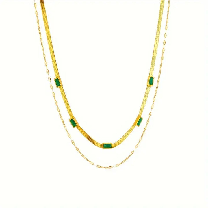 BettyRae - Gem Double-Layer Retro Gold Necklace