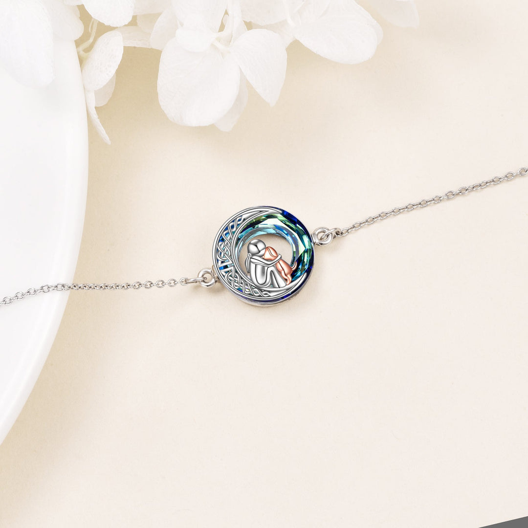 Adjustable 925 Sterling Silver Bracelet Featuring a Lucky Dog Motif