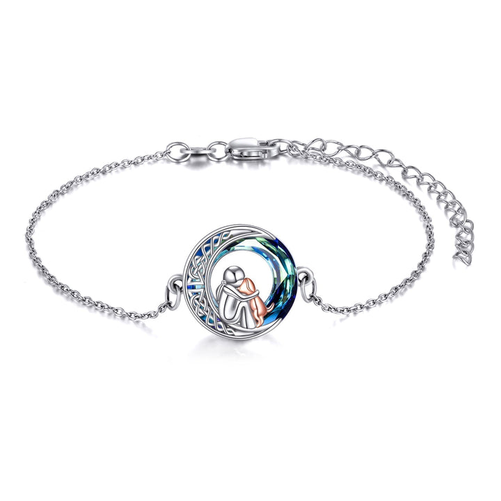 Adjustable 925 Sterling Silver Bracelet Featuring a Lucky Dog Motif
