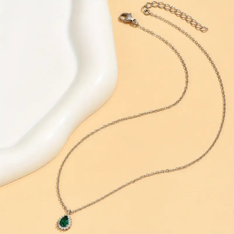 BettyRae - Green Water Drop Necklace