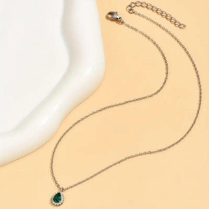 BettyRae - Green Water Drop Necklace