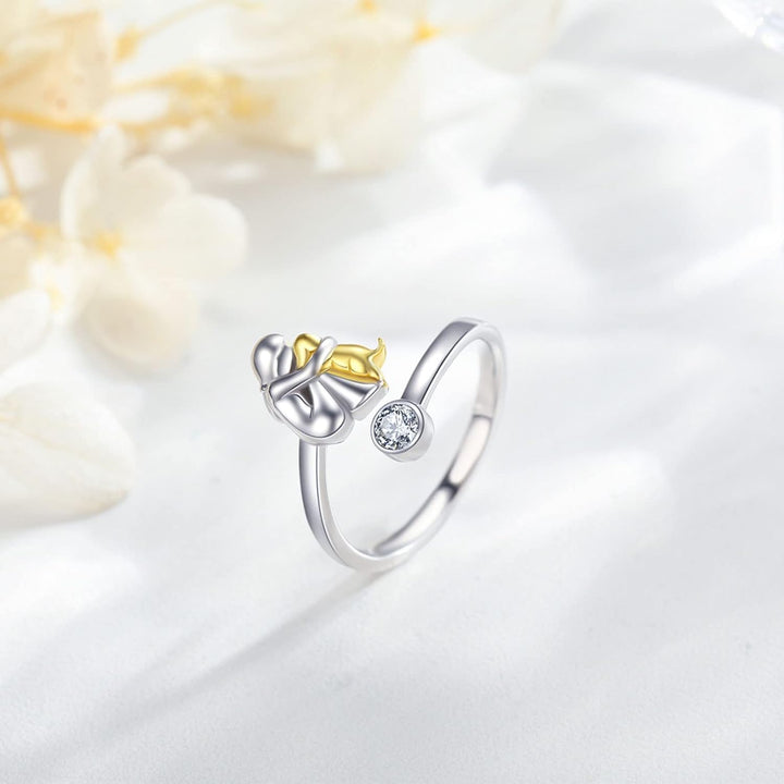 Adjustable Dog Ring Made of 925 Silver – Handmade Ring for Women