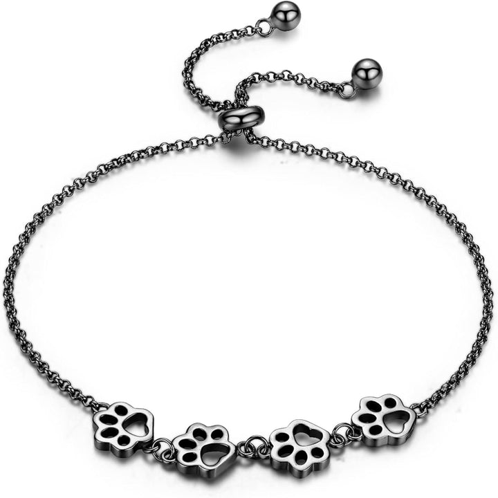 Customizable Sterling Silver Dog Paw Bracelet