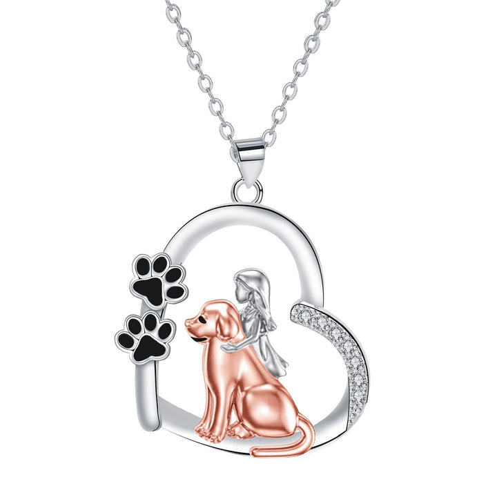Faithful Companion Heart Necklace - Dog & Owner