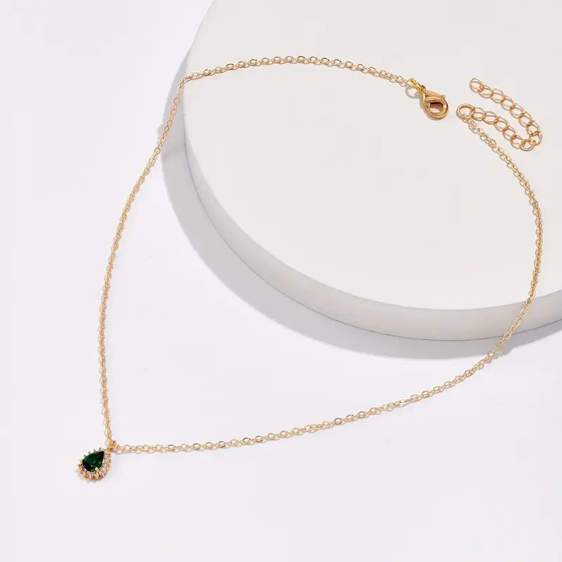 BettyRae - Green Water Drop Necklace