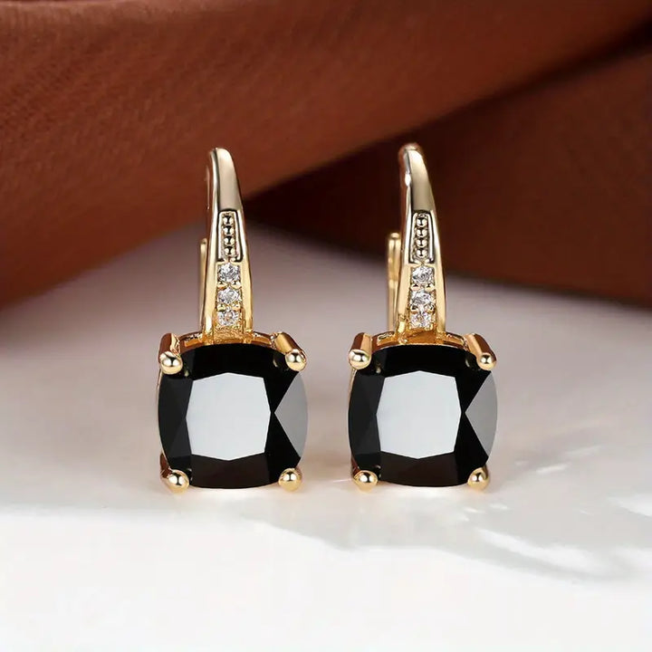 BettyRae - Mystic Sapphire Stone Hoop Gold Earrings