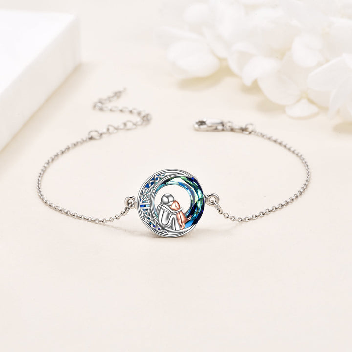 Adjustable 925 Sterling Silver Bracelet Featuring a Lucky Dog Motif