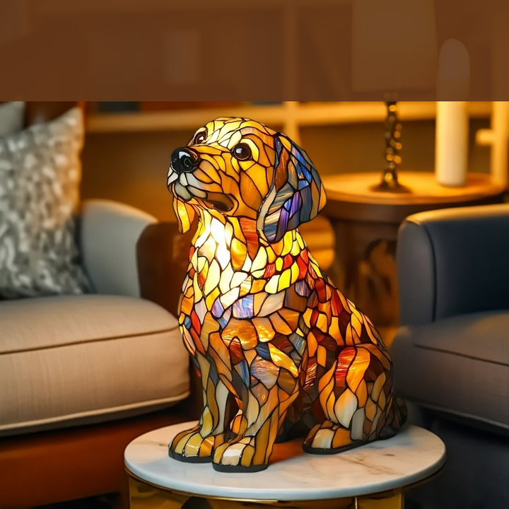 Spiritual Lys Golden Retriever Figurine Lamp