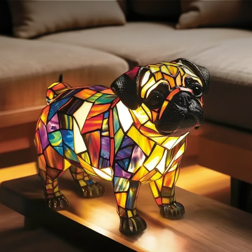 Lucky Ray Pug Lamp