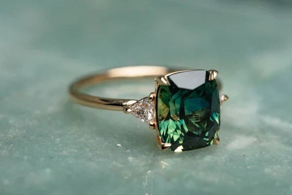 BettyRae - Vintage-Inspired Green Gemstone Gold Ring