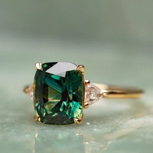 BettyRae - Vintage-Inspired Green Gemstone Gold Ring