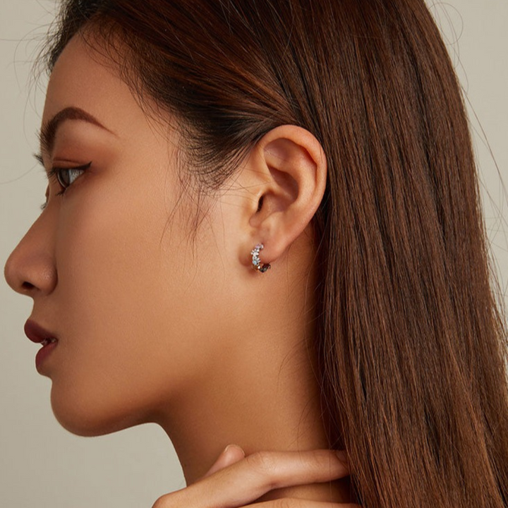 Colorful Paws Hoop Earrings made of 925 Sterling Silver