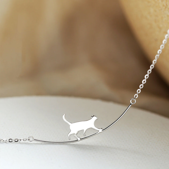 Climbing Cat – Silver Necklace