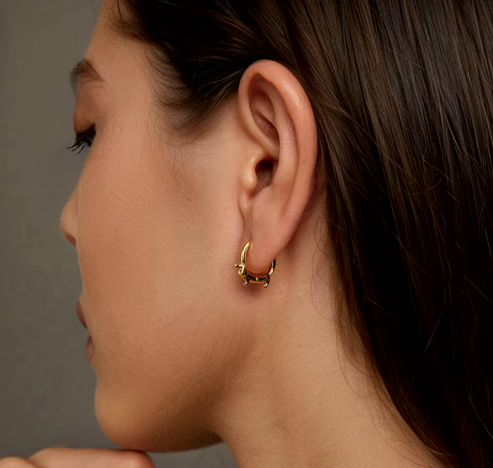 Dachshund Hoop Earrings in 925 Silver