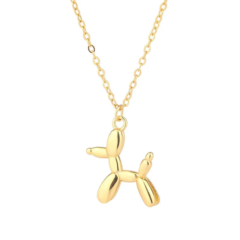 Balloon Dog Necklace – Playful Women's Necklace with Animal Pendant in Gold Look