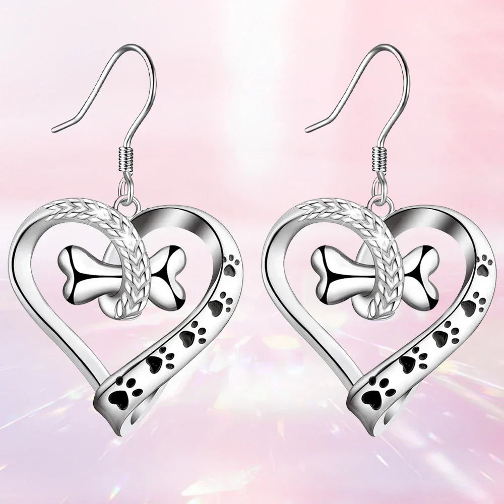 Jewelry Set with Dog Paw, Heart & Bone – 2-Piece Set