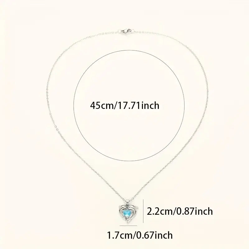 BettyRae - Oceanheart Twins Necklace White Gold