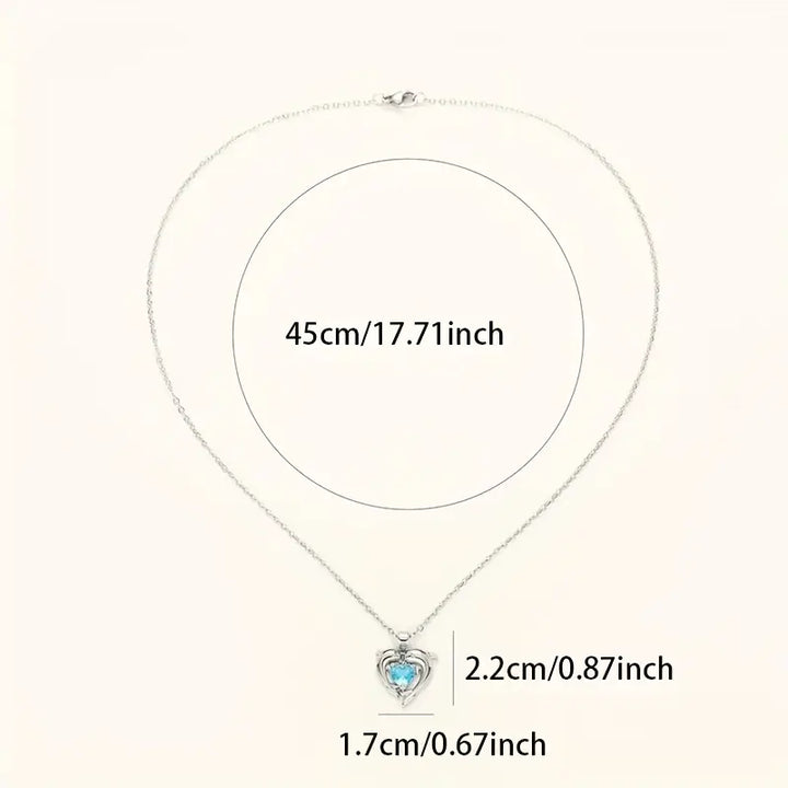 BettyRae - Oceanheart Twins Necklace White Gold