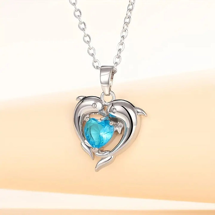 BettyRae - Oceanheart Twins Necklace White Gold