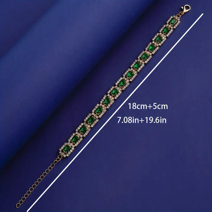 BettyRae - Emerald Green Statement Gold Bracelet