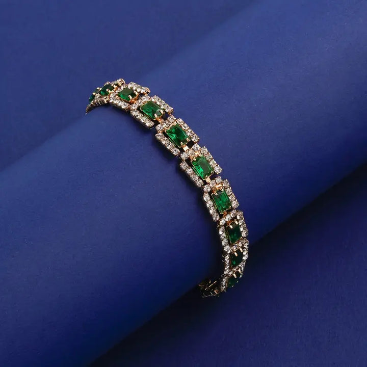 BettyRae - Emerald Green Statement Gold Bracelet